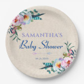 Country Garden Boho Floral Baby Dusche Willkommen Pappteller (Vorderseite)