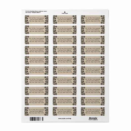 Country Garden Damask Black und Burlap (Vorne)