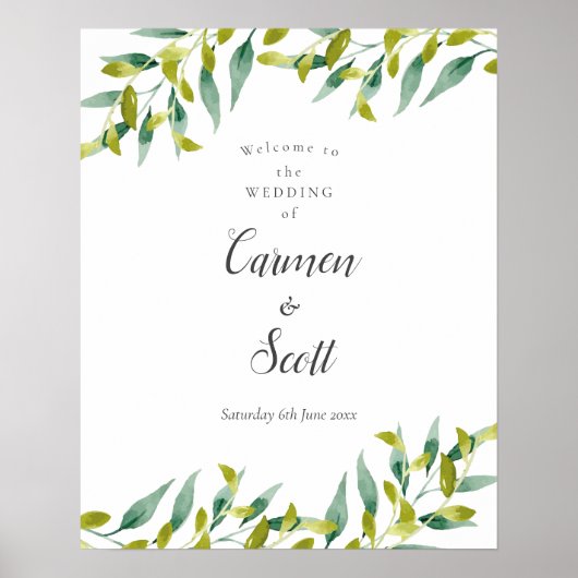 Country Garden Eucalyptus Greenerity Wedding Willk Poster (Vorne)