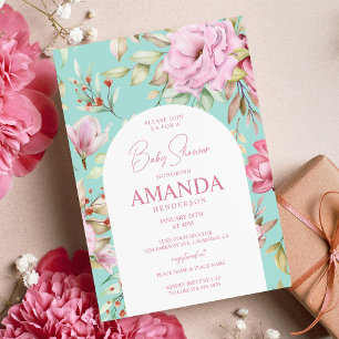 Country Garden Floral Baby Dusche Einladung