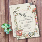 Country Garden Floral Bridal Shower Invitation  Postkarte