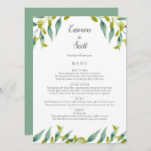 Country Garden Greenerity Wedding Menü Menükarte (Vorne/Hinten)