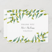 Country Garden Greenery Wedding Thank You Dankeskarte (Vorne/Hinten)