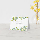 Country Garden Greenery Wedding Thank You Karte (Gelbe Blume)