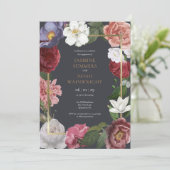 Country Garden Rose florale Engagement Partei Einladung (Stehend Vorderseite)