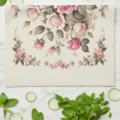Country Garden Roses auf Creme Hintergrund Geschirrtuch (Gefaltet)