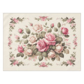 Country Garden Roses auf Creme Hintergrund Tischdecke (Vorderseite (Horizontal))