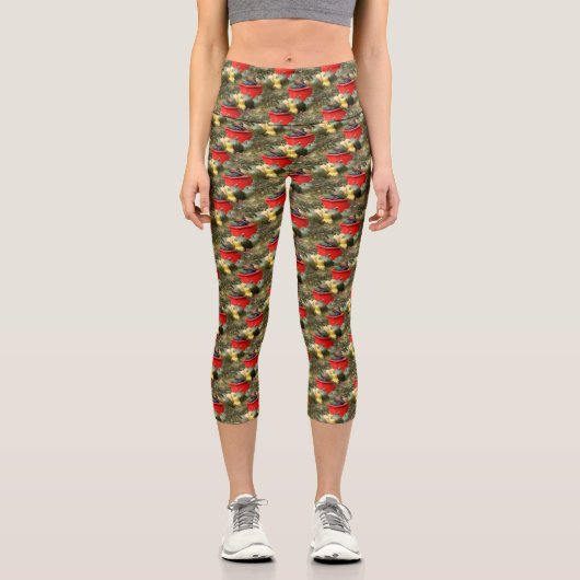 Country Garden Squash Nattern Muster Capri Leggings (Vorderseite)