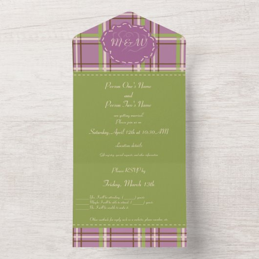 Country Garden Wedding All In One Einladung (Innen Boden)