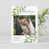 Country Garden Wedding Foto Vielen Dank Dankeskarte (Stehend Vorderseite)