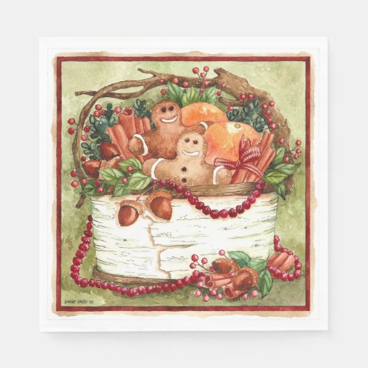 Country Gingerbrett Basket Napkin Serviette (Vorderseite)