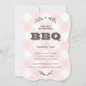 Country Gingham Baby Dusche Einladung (Vorderseite)