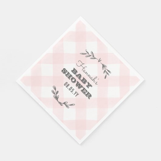 Country Gingham Baby Dusche Serviette (Ecke)