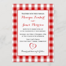 Country Gingham Red & White Karos Hochzeit Kariert