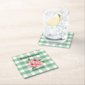 Country Gingham Wild Rose B & B Custom Farmhouse Rechteckiger Pappuntersetzer (Vor Ort)