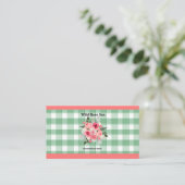 Country Gingham Wild Rose B & B Custom Farmhouse Visitenkarte (Stehend Vorderseite)