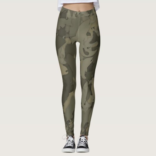 Country Girl Fishing Camouflage Muster Leggings (Vorderseite)