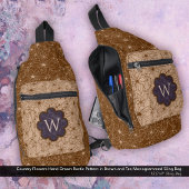 Country Girl Rustikales Blumenmuster Lila braun Crossbody Bag