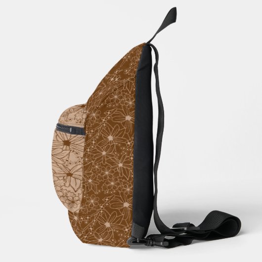 Country Girl Rustikales Blumenmuster Lila braun Crossbody Bag (Rechts)