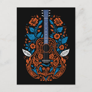 Country Gitarre Art Postkarte