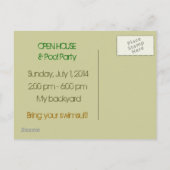 Country Gitarre Open House Einladungspostkarte (Rückseite)