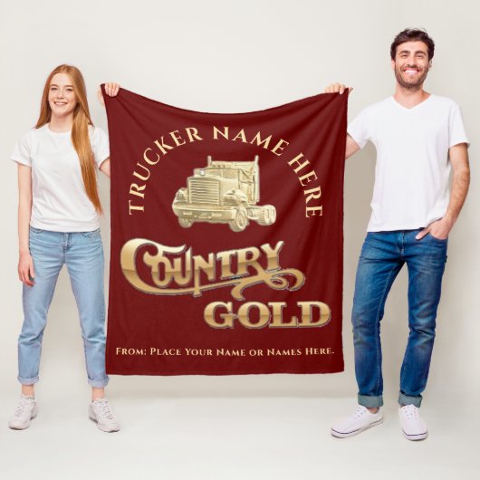 Country Gold Personalisiert Trucker Geschenk Fleecedecke (Beispiel)
