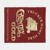 Country Gold Personalisiert Trucker Geschenk Fleecedecke (Vorderseite (Horizontal))
