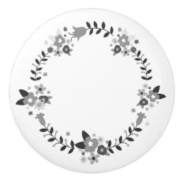 Country Gray Blume Kreath Keramikknauf
