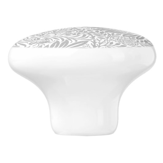 Country Gray William Morris Leaf Pattern Keramikknauf (Seitenansicht)