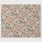 Country Green Floral Watercolor Hand-painted Geschenkpapier (Flach)