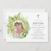 Country Greenerity Taufe oder Weihnachten Einladung (Vorderseite)