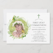 Country Greenery Erste Kommunion Einladung (Vorderseite)