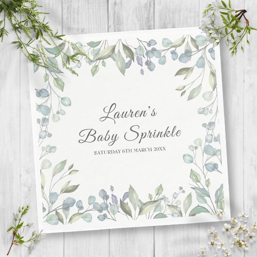 Country Greenery Floral Baby Sprinkle Dusche Serviette