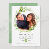 Country Greenery Foto Wedding Save The Date (Vorne/Hinten)