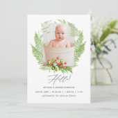 Country Greenery Geburtsankündigung Foto-Karte Ankündigung (Stehend Vorderseite)