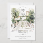 Country Greenery Summer Garden Wedding Einladung (Vorderseite)