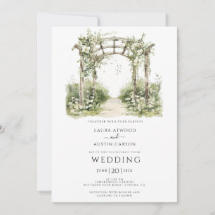 Country Greenery Summer Garden Wedding Einladung