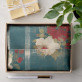 Country Grunge bedrückte Karierte Blumendekoupage Seidenpapier (Geschenk)