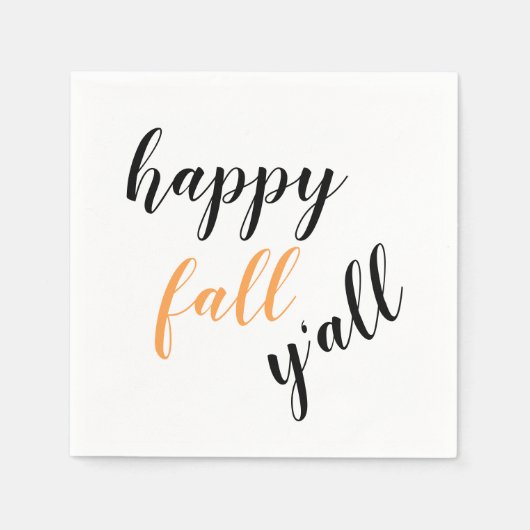 Country Happy Fall Y'all Festive Trendy Sprichwort Serviette (Vorderseite)