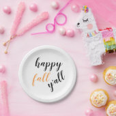 Country Happy Fall Y'all Festive Trendy Zitat Pappteller (Party)