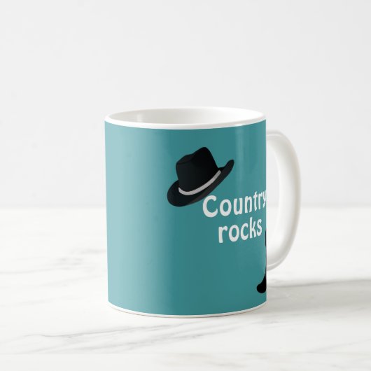 Country Hat & Calligraphie auf Aquamariner Kaffee- Kaffeetasse (VorderseiteRechts)