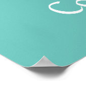 Country Hat und Boot auf Aquamarin Poster (Ecke)