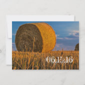 Country Hay Bale Rural Wedding Einladungen (Rückseite)