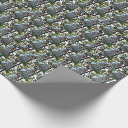 Country Hay Bale Snowman Geschenkpapier (Ecke)