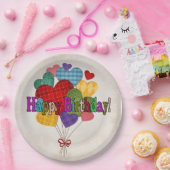 Country Heart Balloons Pappteller (Party)