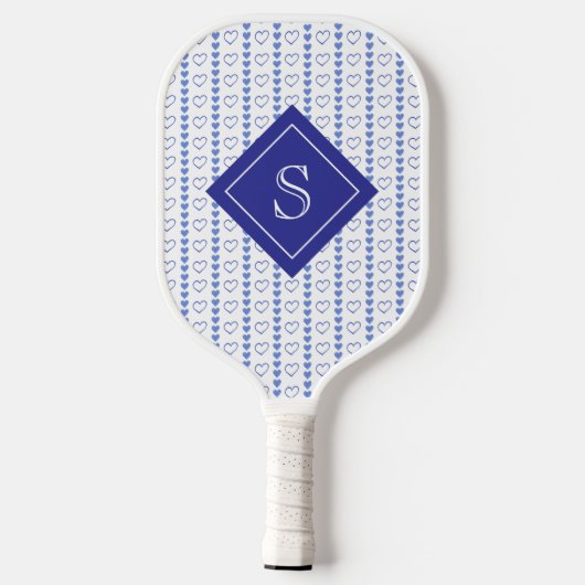 Country Heart Strip Muster Personalisiert Pickleball Schläger (Rückseite)