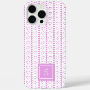 Country Heart Stripes Muster Monogramm iPhone 16 Pro Max Hülle
