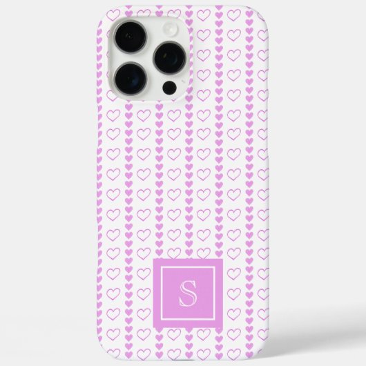 Country Heart Stripes Muster Monogramm Case-Mate iPhone Hülle (Rückseite)