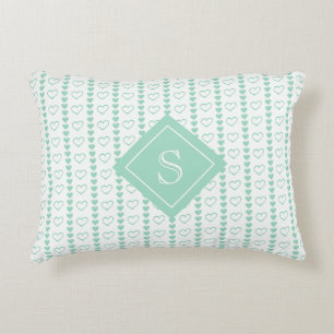 Country Heart Stripes Muster Monogramm Dekokissen