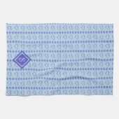 Country Heart Stripes Muster Monogramm Geschirrtuch (Horizontal)